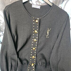 Yves Saint Laurent YSL Black Cardigan
